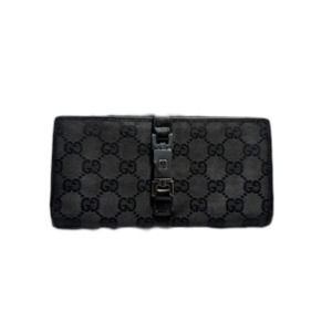 EUC GUCCI Jackie Signature GG Continental Wallet in Black